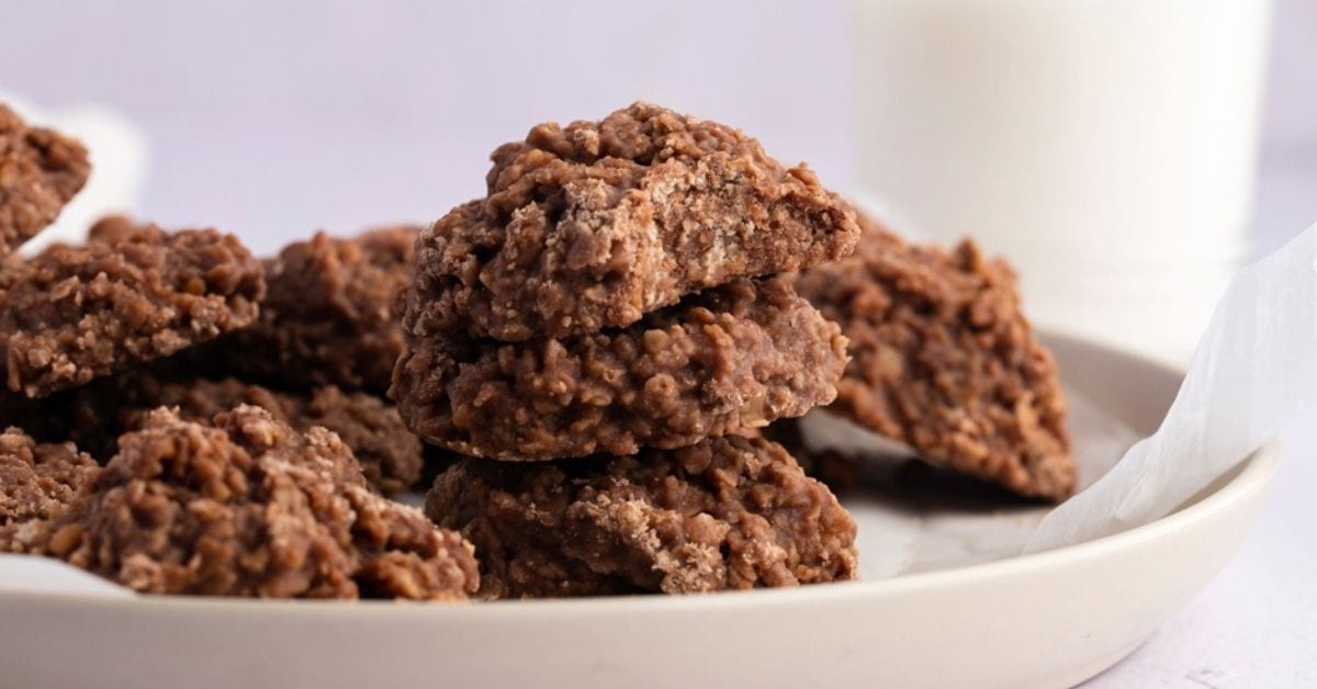 A Stack of Ooey Gooey No-Bake Cookies