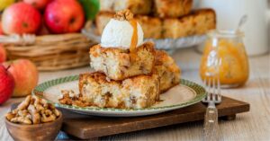 Apple Walnut Blondie Bars with Sweet Ice Cream