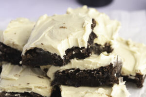 Bailey's Irish Cream Brownies with bite