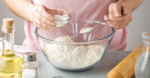 Baking Powder in a Glass Bowl