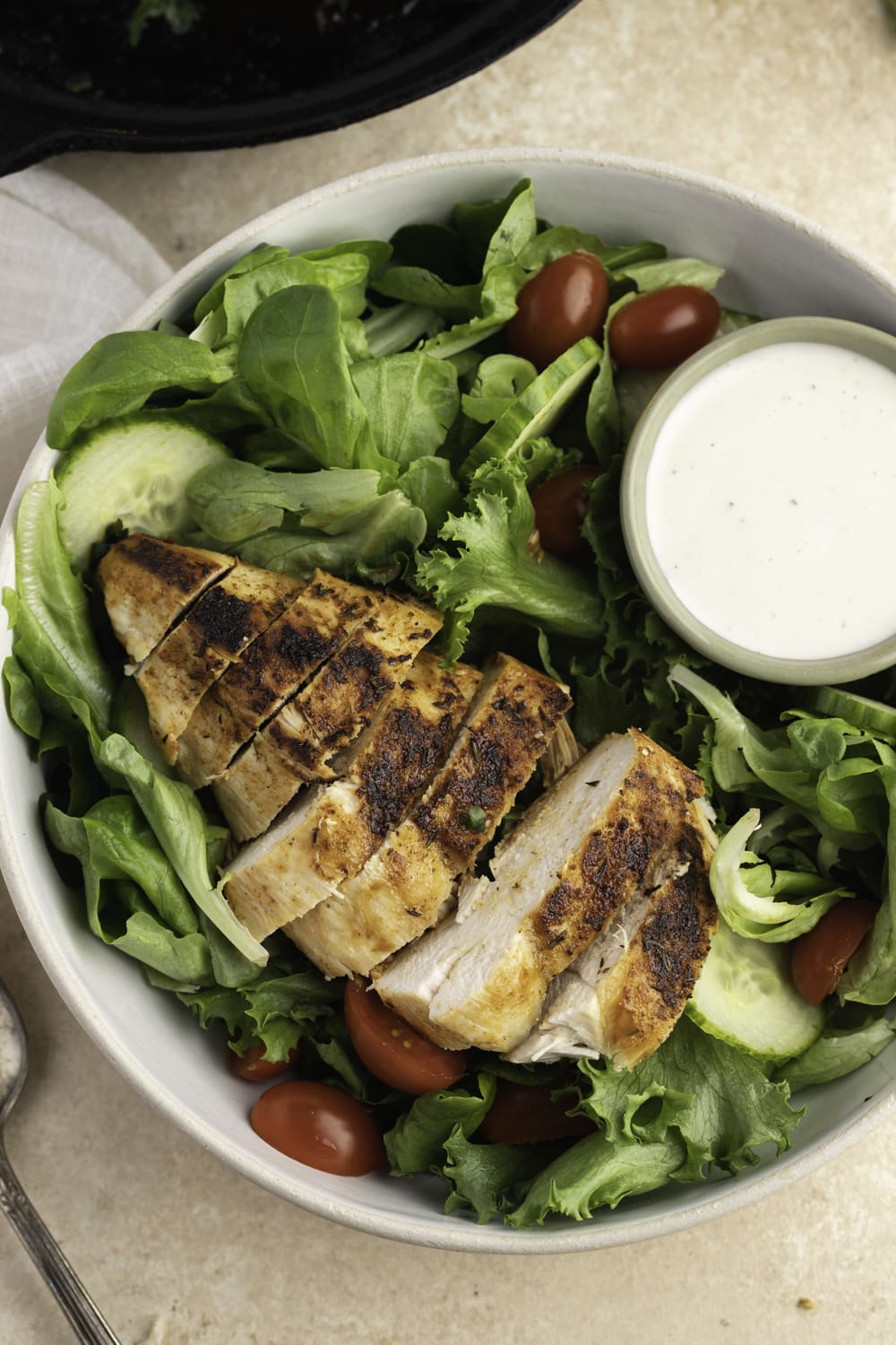 Blackened Chicken on Salad