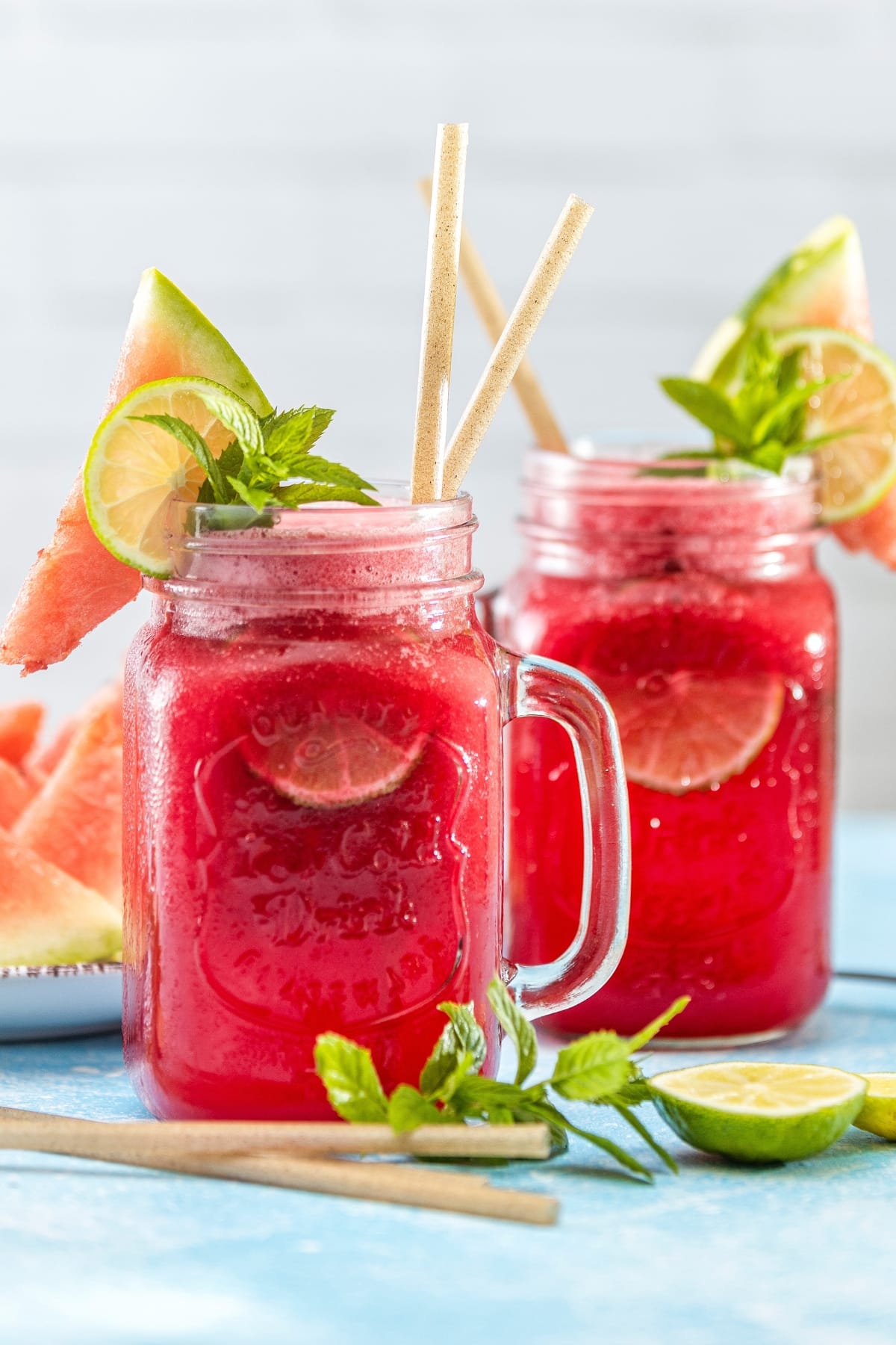 Boozy Refreshing Agua Fresca in a Glass Jar