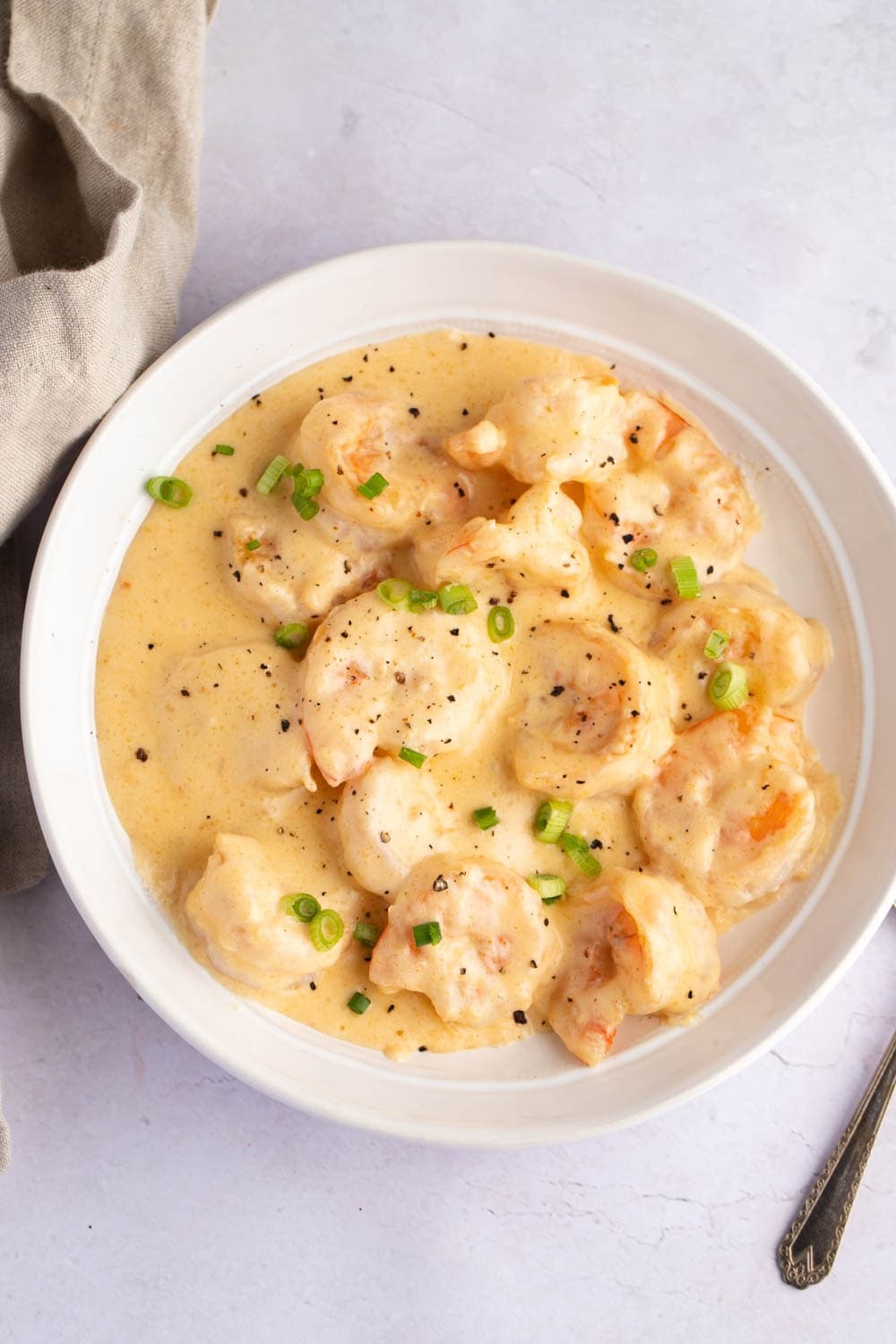 Bowl of Creamy Shrimp Newburg with Sherry Wine