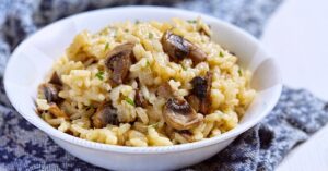 Bowl of Vegan Mushroom Risotto