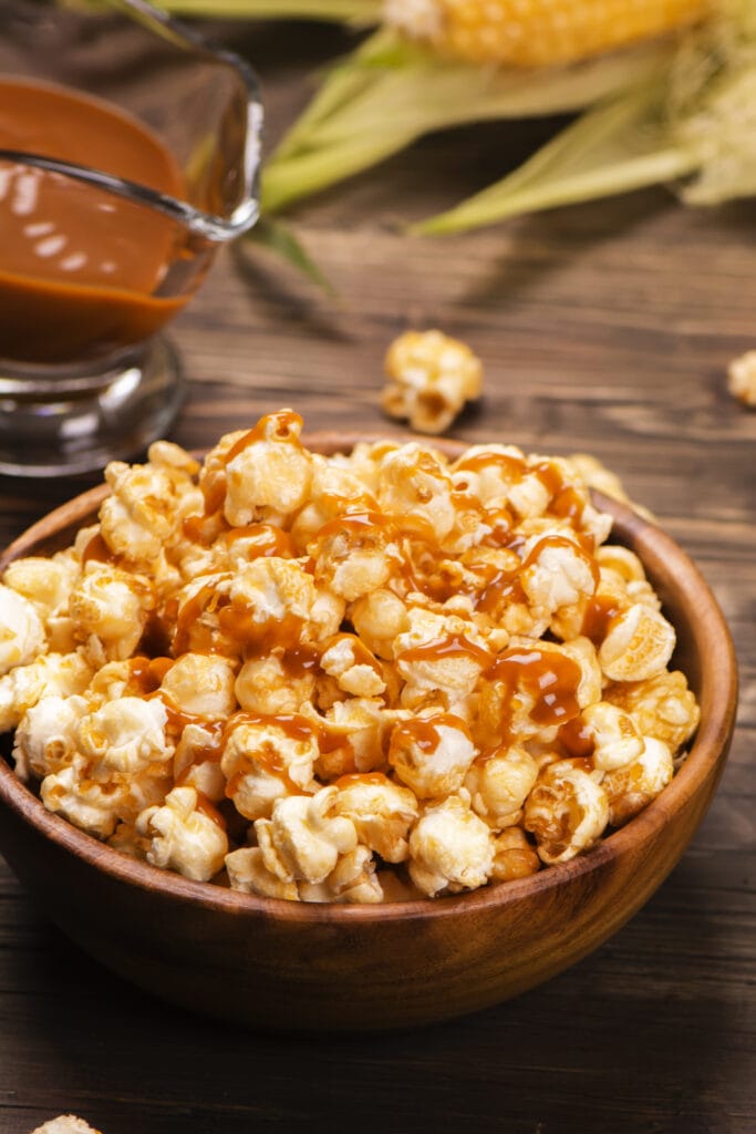 Homemade Caramel Corn in a Bowl