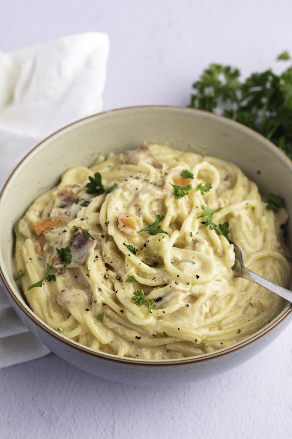 Cheesy and Creamy Crack Chicken Noodle Soup