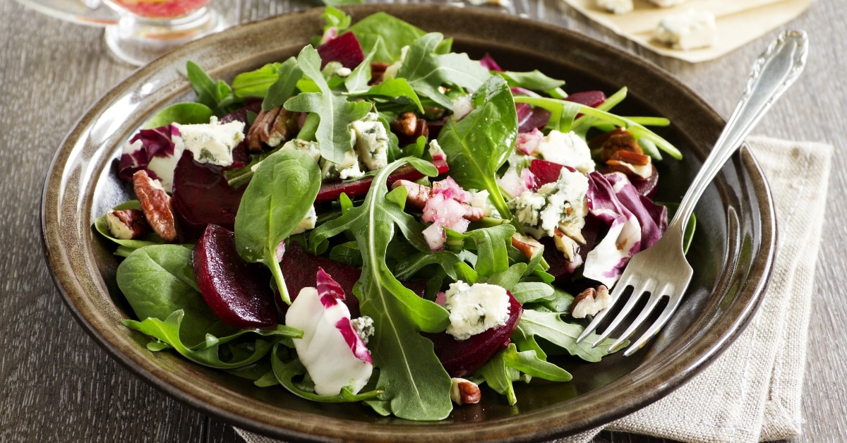 Healthy Beet Salad with Blue Cheese and Nuts