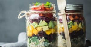 Healthy Dry Soup Mix in a Mason Jar with Quinoa and Vegetables