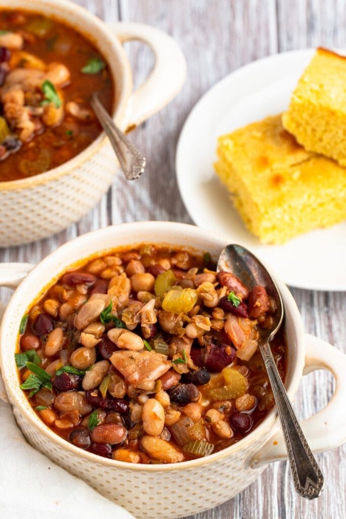 Homemade Bean Soup with Cornbread