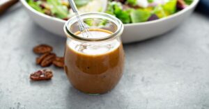 Homemade Balsamic Vinaigrette Dressing in a Glass Bowl