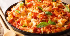 Homemade Cheesy and Meaty Baked Ziti Casserole