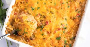 Homemade Creamy and Cheesy King Ranch Casserole