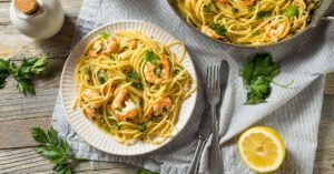 Homemade Garlic Shrimp Pasta with Lemon and Herbs