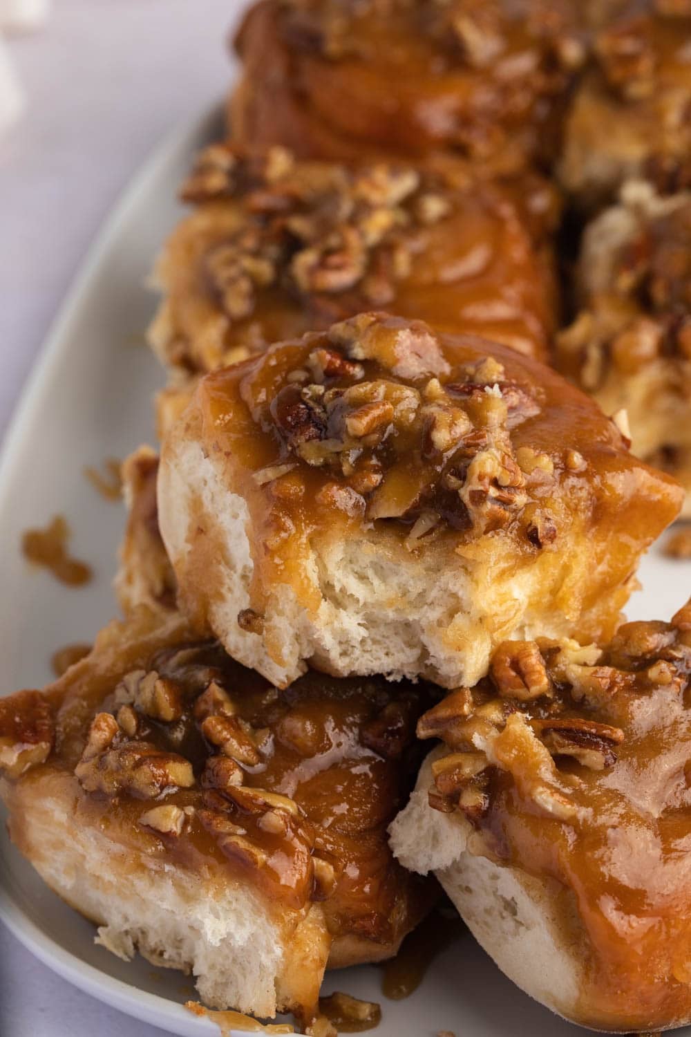 Homemade Glazed Caramel Pecan Cinnamon Rolls