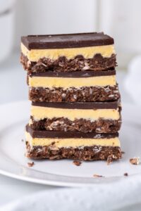 Homemade Nanaimo Bars Stacked