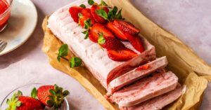 Homemade Sweet Semifreddo with Strawberries