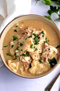 Homemade Warm and Creamy Cracker Barrel Chicken and Dumplings Soup