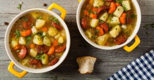 Homemade Warm Potato Soup with Sausage