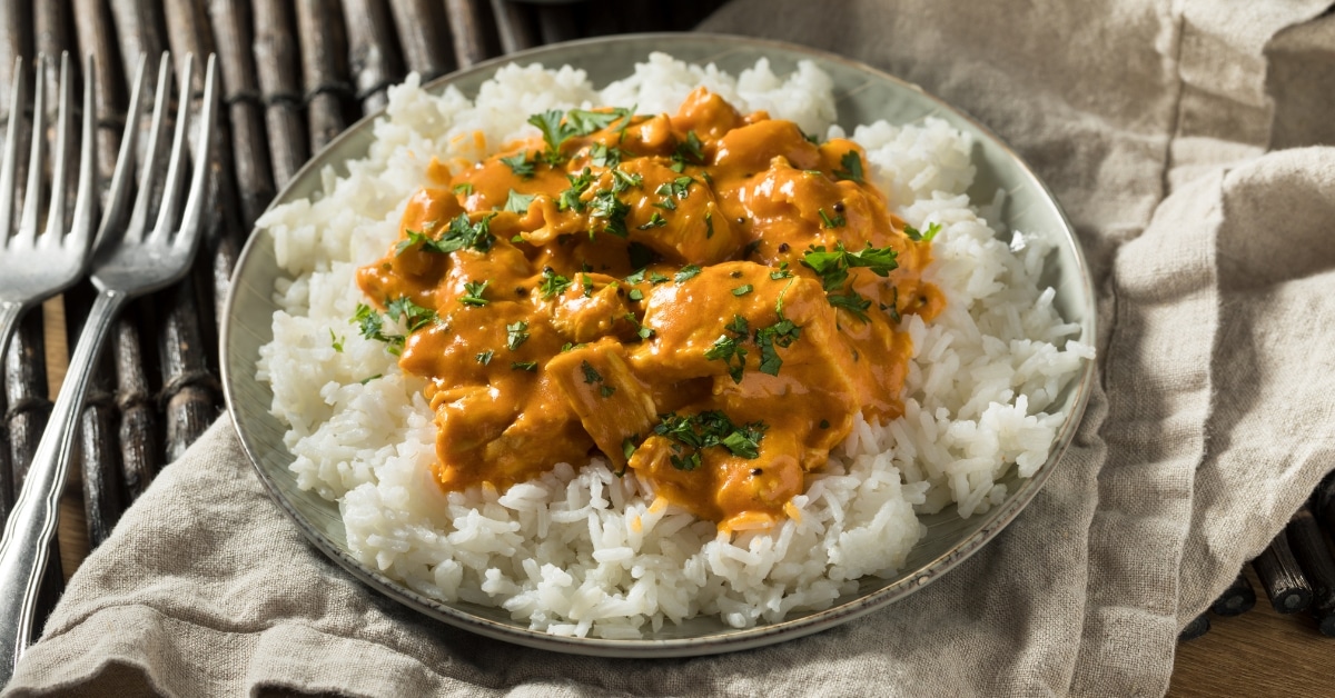 Homemade Coconut Rice with Chicken Curry