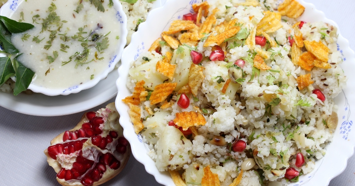 Homemade Mashed Millet with Chips and Pomegranate