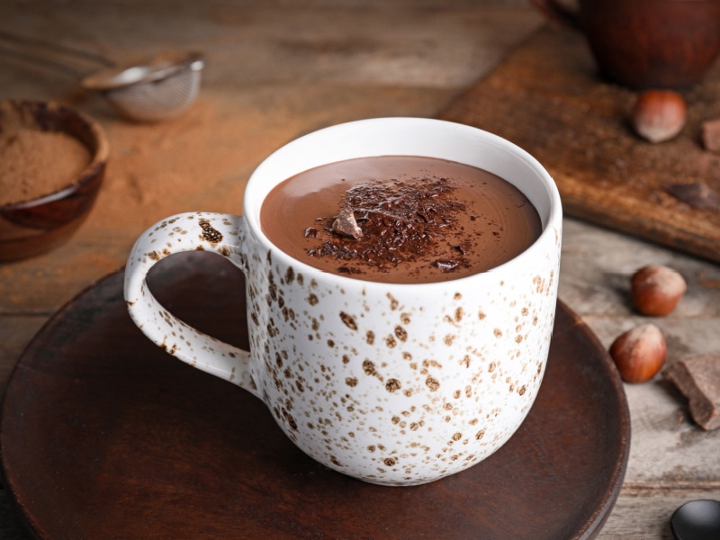 A Cup of Hot Chocolate on a Wooden Table