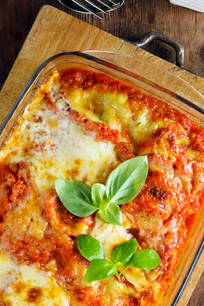 Ina Garten's Lasagna in a Glass Baking Dish