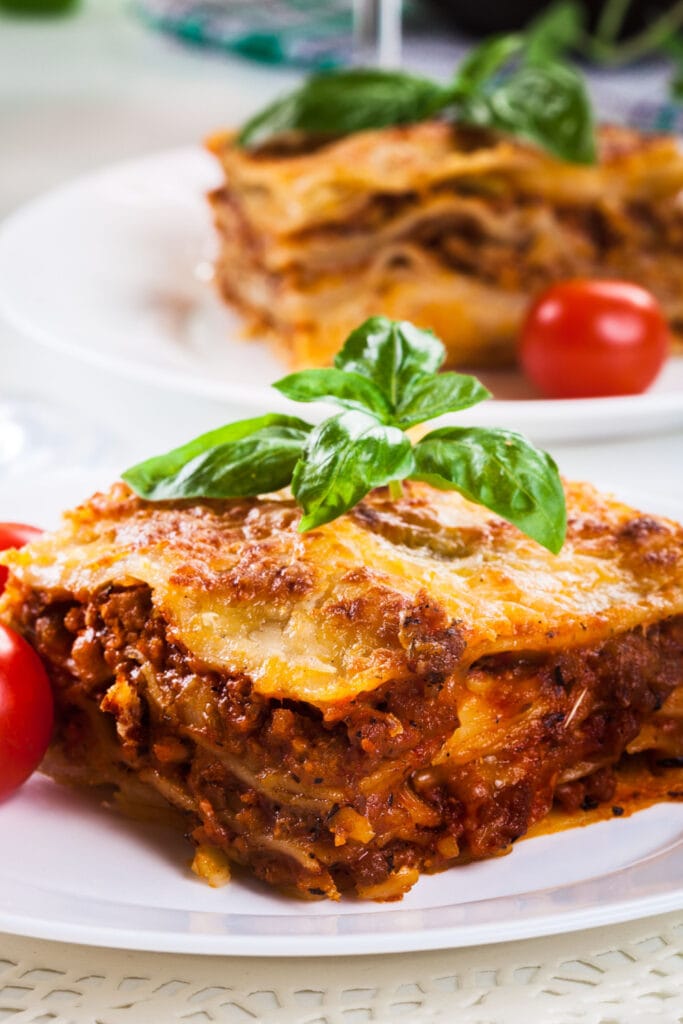 Ina Garten's Turkey Lasagna on a white plate