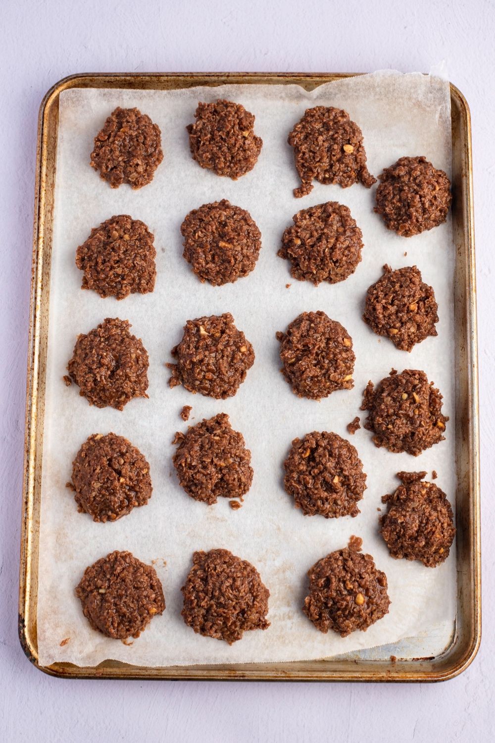 No-Bake Cookies in a Baking Sheet