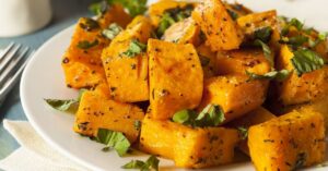 Organic Baked Butternut Squash with Herbs and Spices