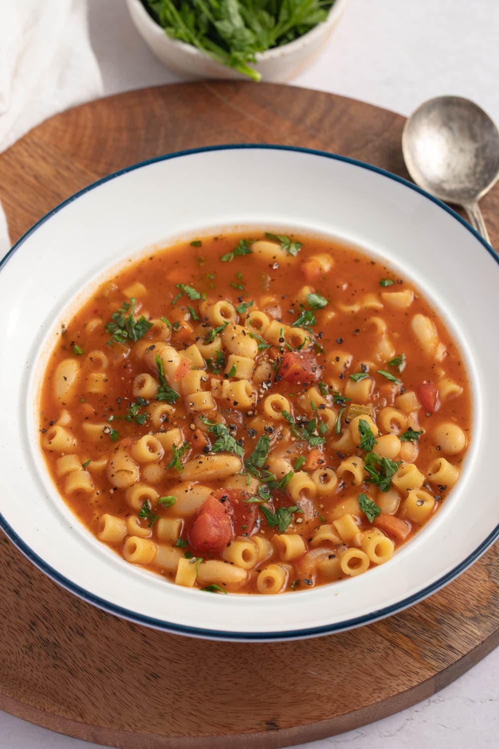 Best Pasta Fagioli (Easy Authentic Recipe) featuring Bowl of Pasta Fagioli with Spoon