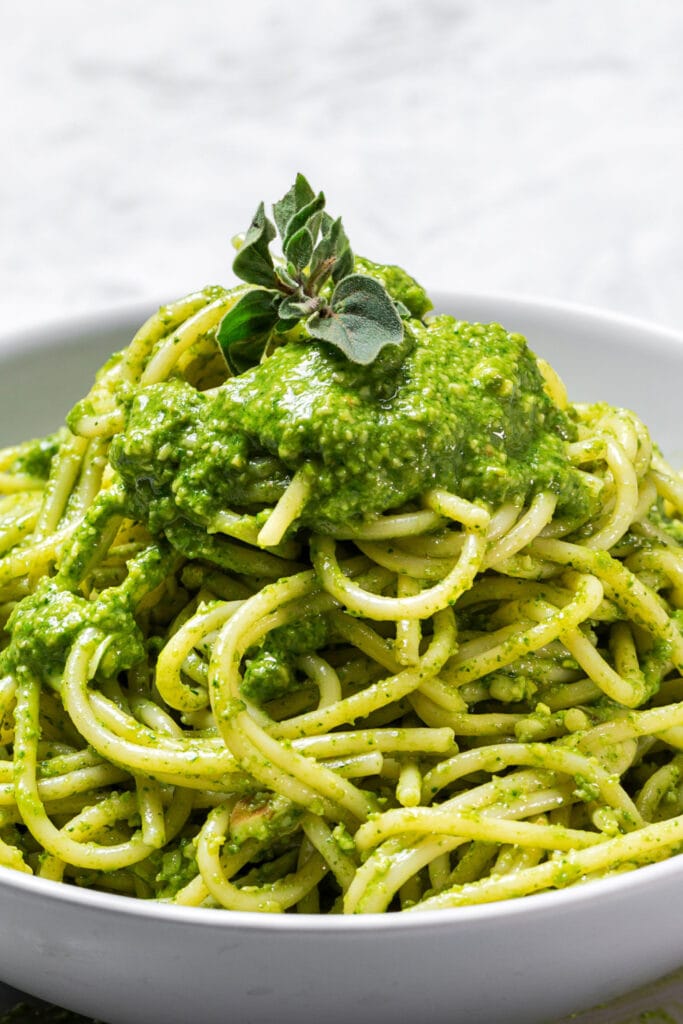 Pasta with Home Made Ina Garten Pesto Sauce