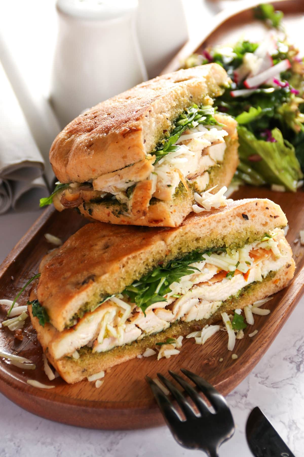 Pesto Chicken Panini with Mozzarella