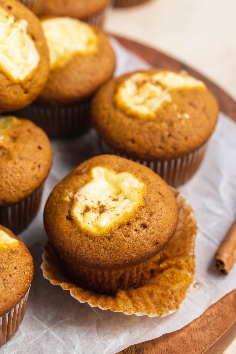 Pumpkin Muffins with Cream Cheese Filling