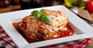 Saucy and Meaty Lasagna with Ground Beef and Tomato Sauce