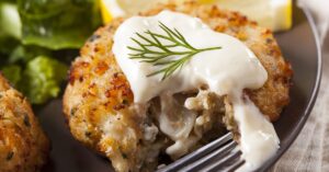 Savory Homemade Paula Deen Crab Cakes with Mayonnaise