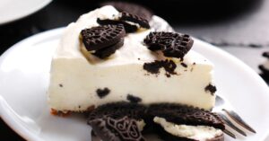 Slice of Homemade No-Bake Oreo Cheesecake