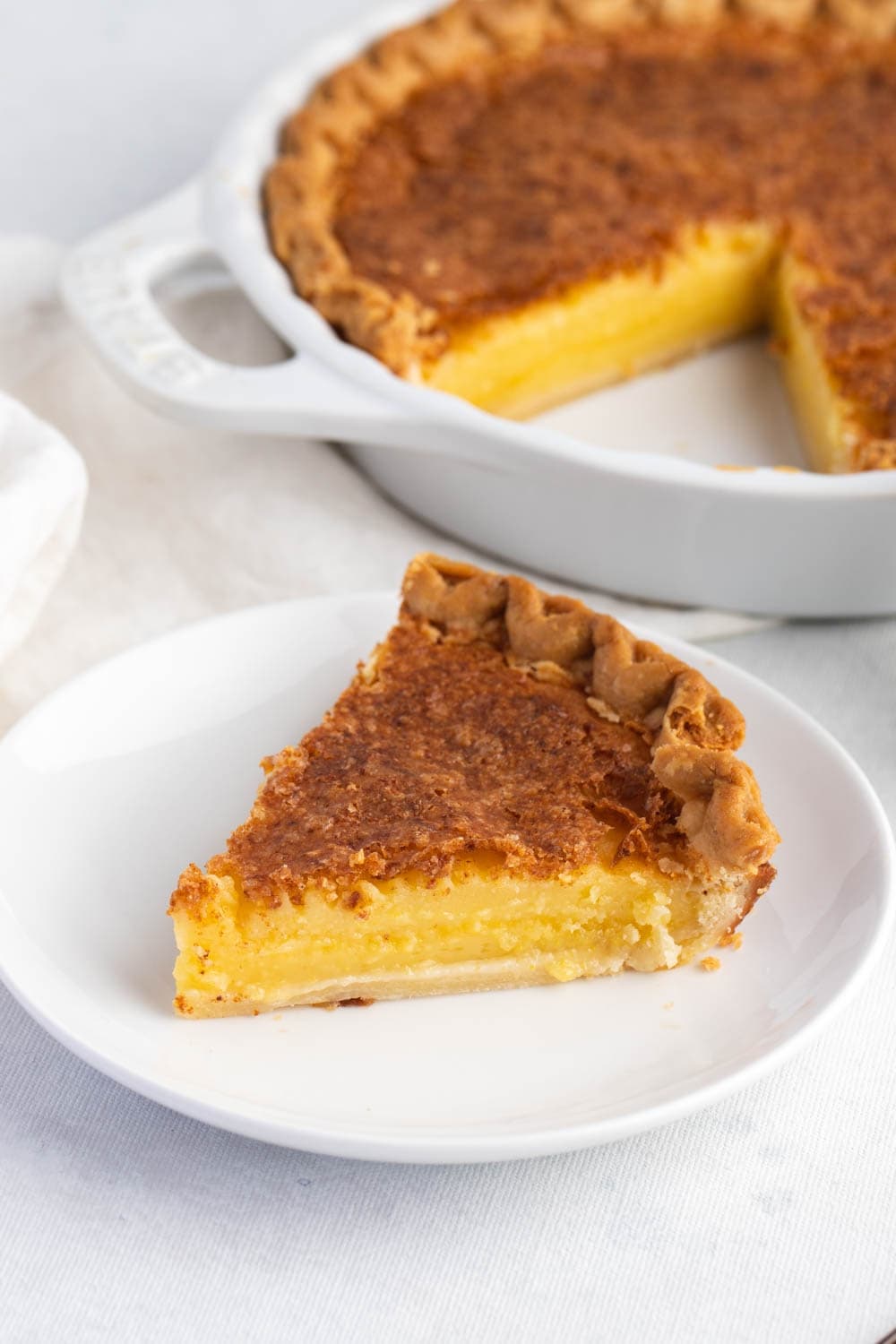 Slice of Sweet and Creamy Chess Pie - Classic Chess Pie Recipe