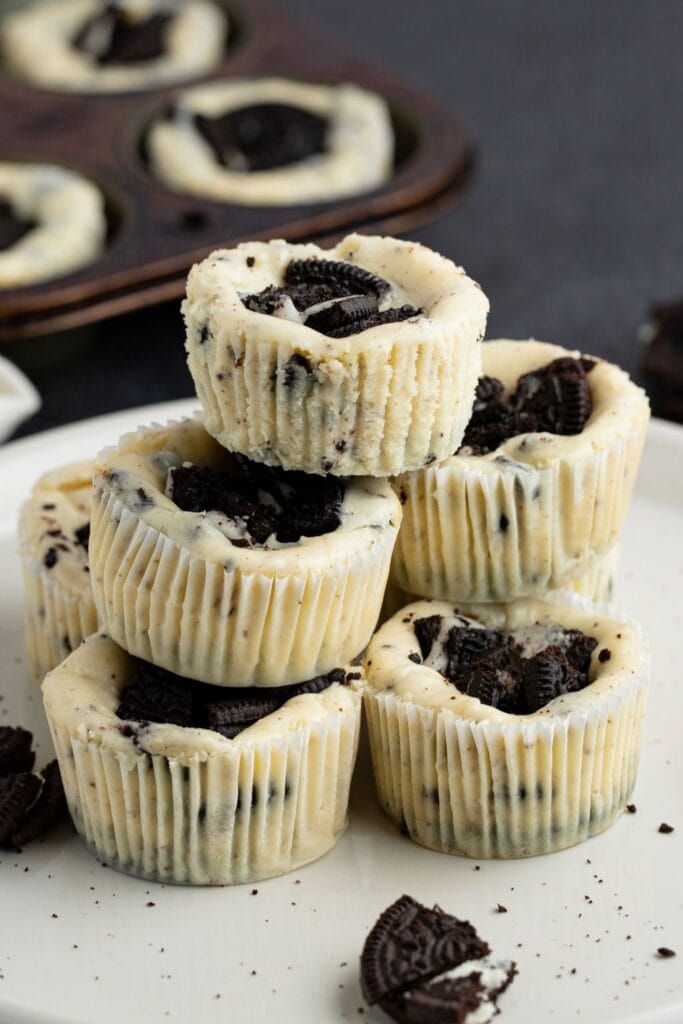 Stacks of Oreo Cheesecake Bites