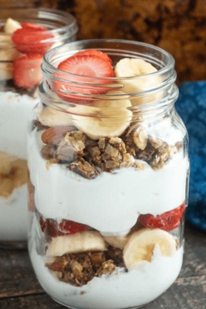 Strawberry Banana Granola Parafait