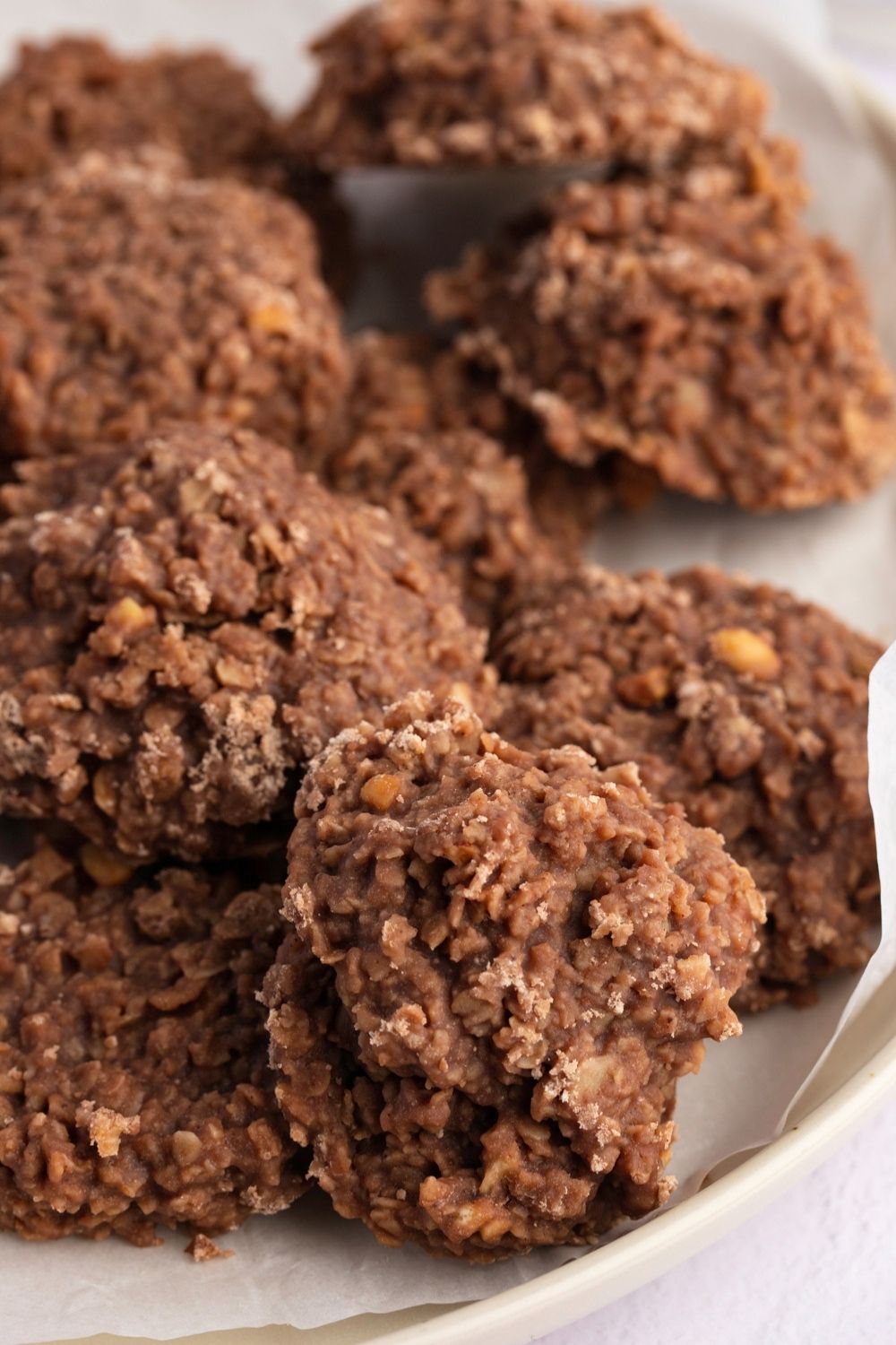 Sweet and Gooey No-Bake Cookies in a Plate