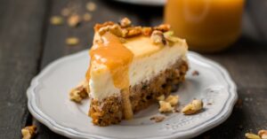 Sweet Vegan Carrot Cheesecake with Caramel