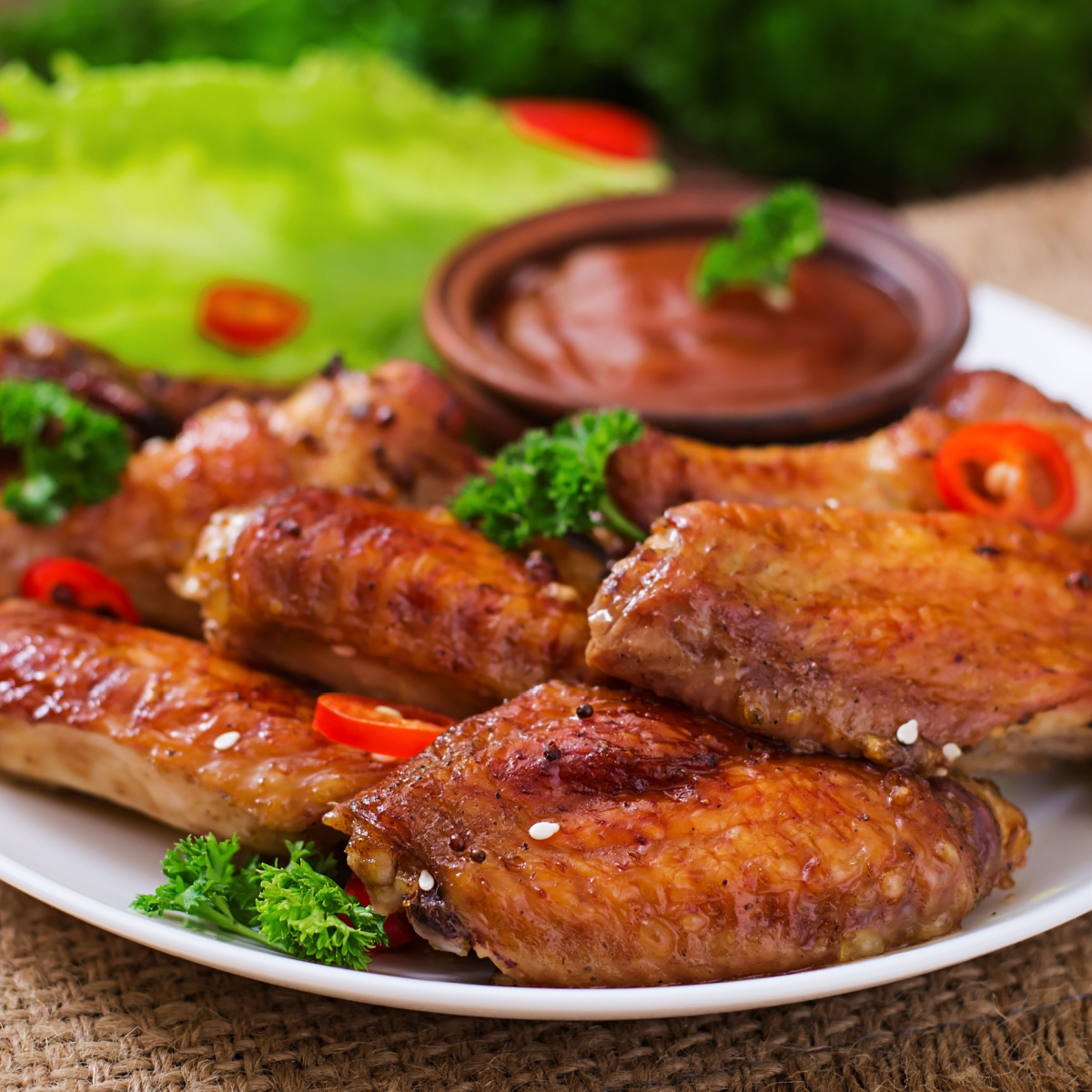 Chicken Wings on white plate