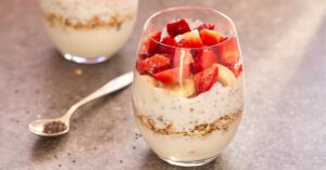 Yogurt Parfait with Strawberries, Bananas and Chia Seeds