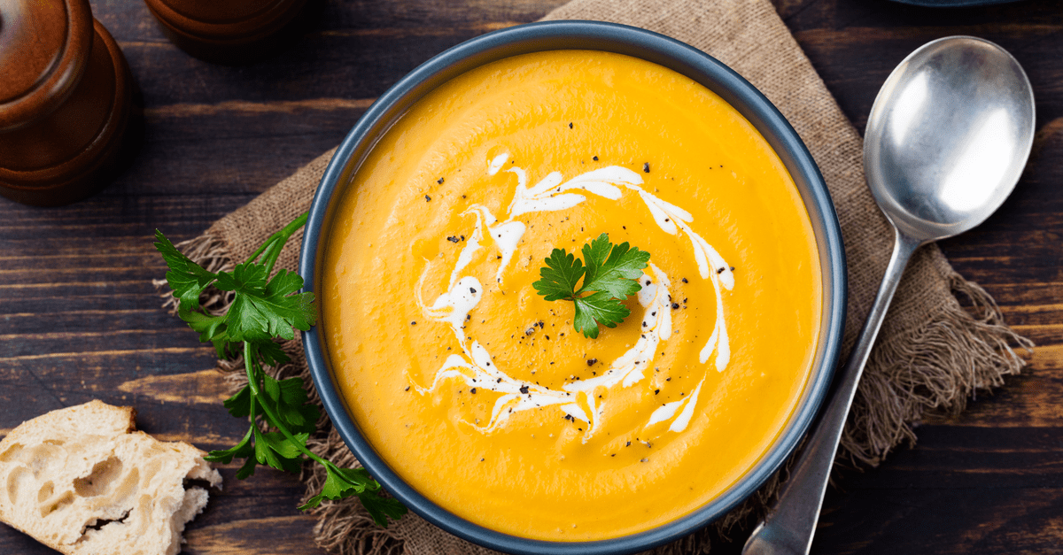 Bowl of Pumpkin and Carrot Soup