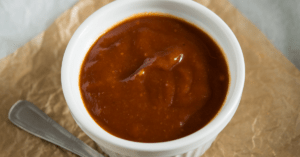 Homemade Heinz 57 in a small white container