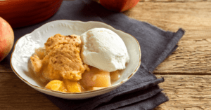 Peach Cobbler with Ripe Peach Fruit