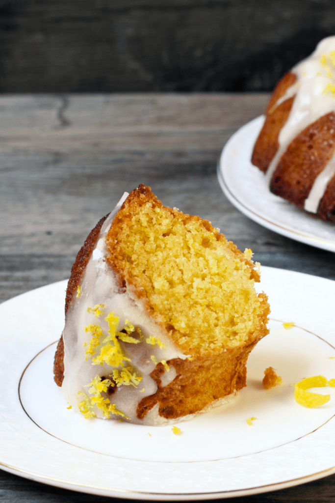 Slice of Lemon Sour Cream Cake